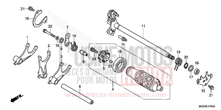 GEARSHIFT DRUM (NC700X/XA) for NC700X ABS DEGITAL SILVER METALLIC (NHA30) from 2013